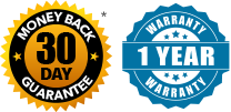 30 day money back guarantee and 1 year warranty